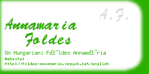 annamaria foldes business card