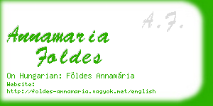 annamaria foldes business card